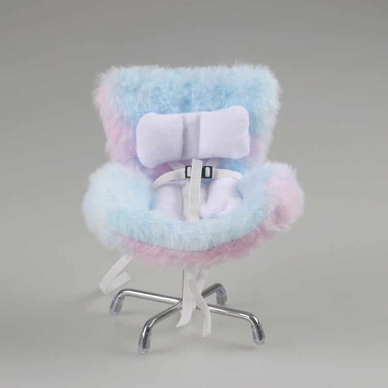 Walant Doll Car Seat Compatible with Labubu, Chair for 10-17cm Dolls - Adjustable Safety Strap, Air Vent Clip & Desktop Stand, Soft Cushion, Car Ornament Gift for Collectors & Fans (Cotton Candy Sky Ombre) - Image 4